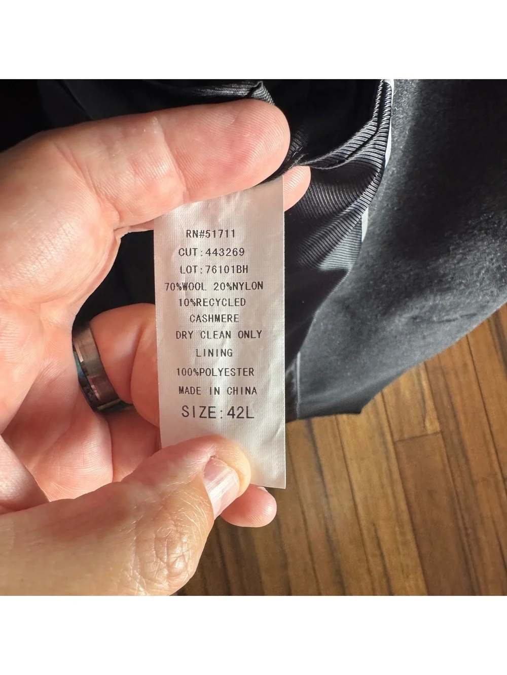 Lauren Ralph Lauren Men's Gray Wool Cashmere Blend Overcoat Size 42L